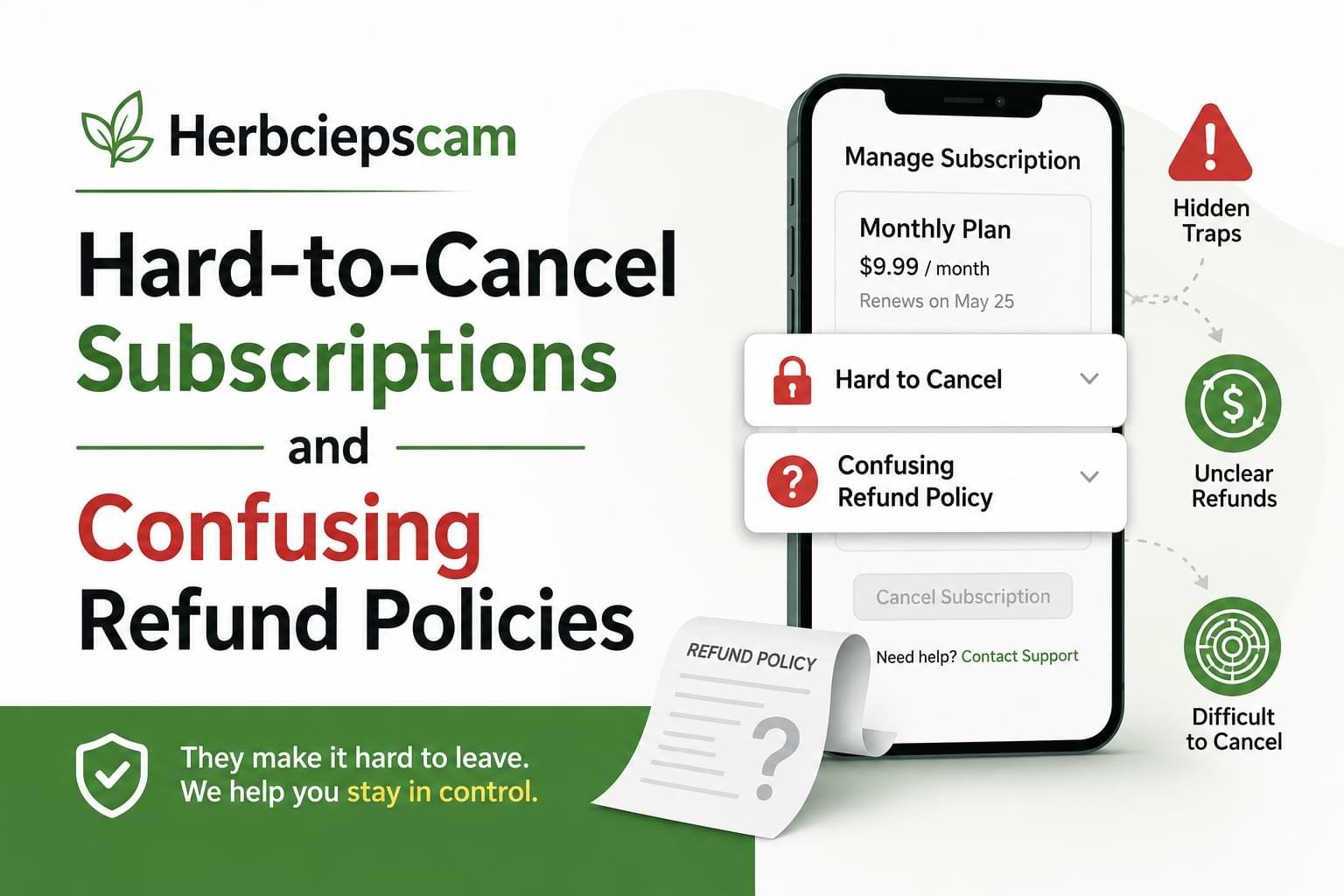 Hard-to-Cancel Subscriptions and Confusing Refund Policies